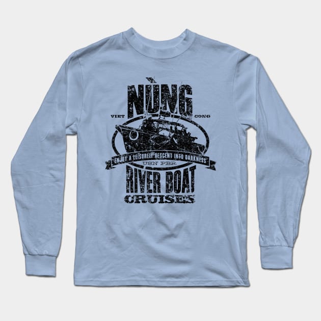 Nung River Boat Cruise Long Sleeve T-Shirt by MindsparkCreative